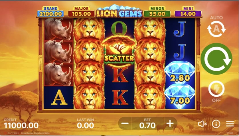 Žaisti dabar - Lion Gems: Hold and Win