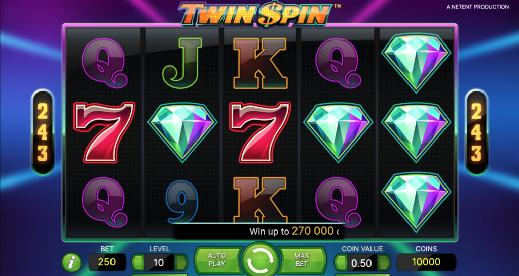 Twin Spin NetEnt išdėstymas