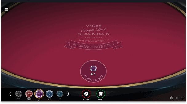 Žaisti dabar - Vegas Single Deck Blackjack