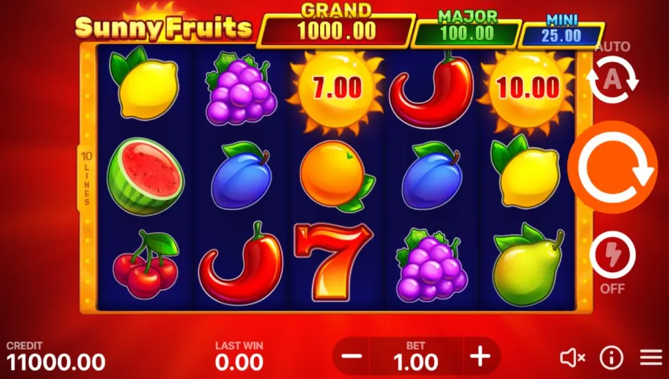 Žaisti dabar - Sunny Fruits: Hold and Win