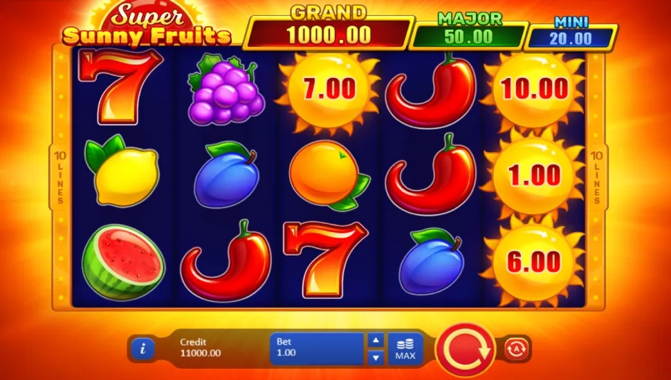 Žaisti dabar - Super Sunny Fruits: Hold and Win