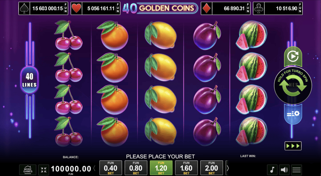 Žaisti dabar - 40 Golden Coins