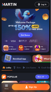 Sekite mūsų nuorodą į Martin Casino