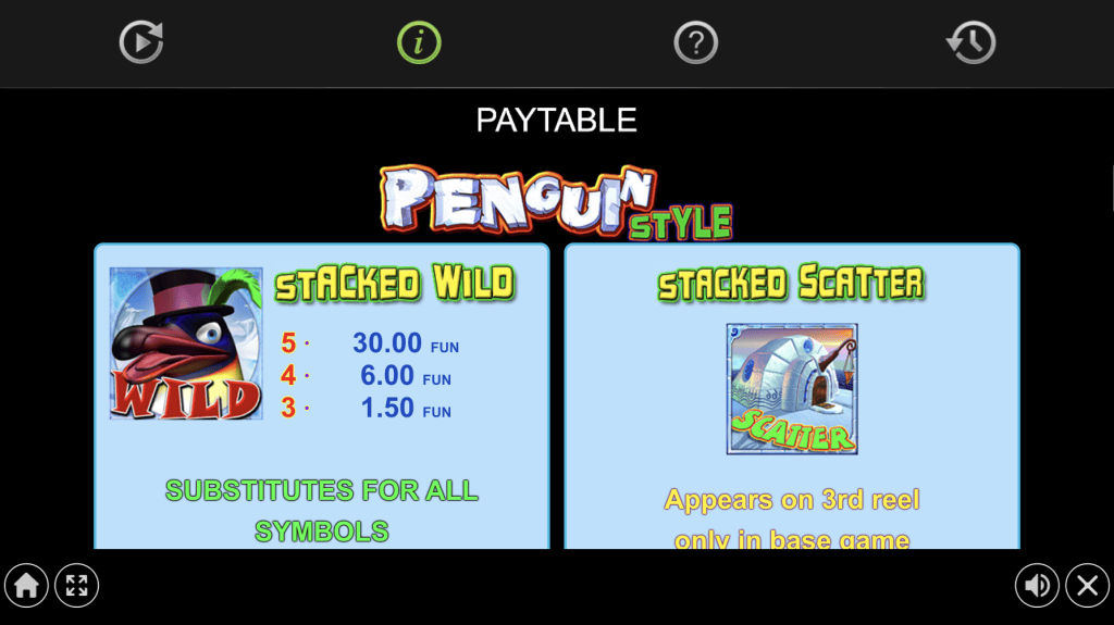 Penguin Style paytable