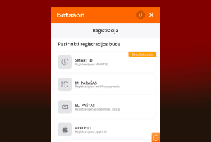 Pasirink registracijos būdą