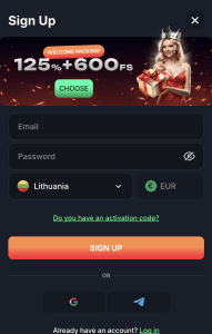 Užpildykite registracijos formą