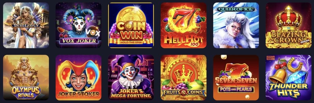 VOX Casino žaidimai