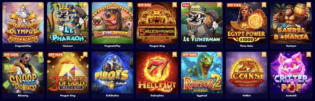 Spinko Casino žaidimai